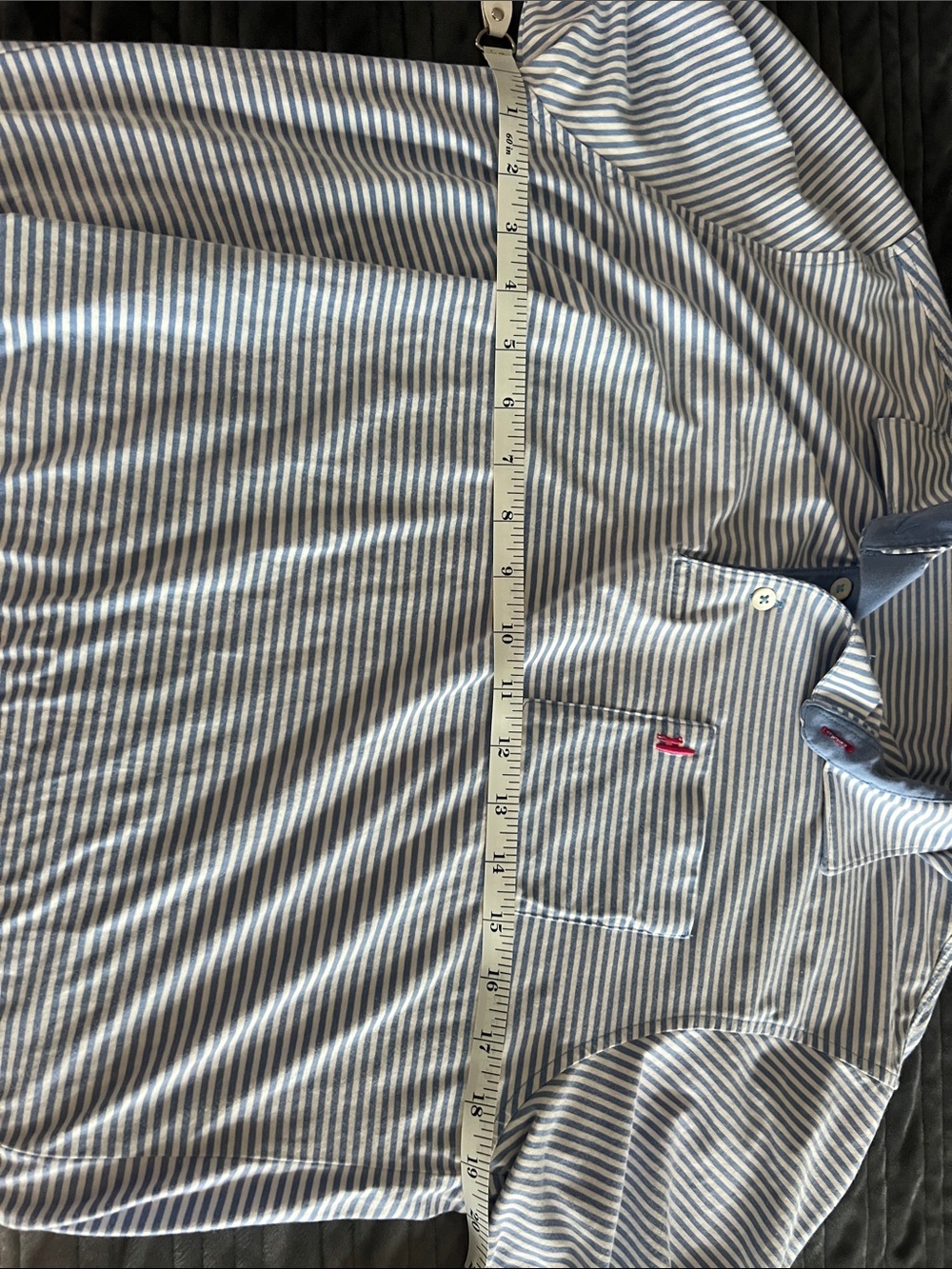 Men’s Johnnie O Blue Striped Polo Size M - Picture 6 of 6